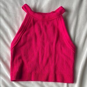 Women's Pink Aerie Ribbed crop Top